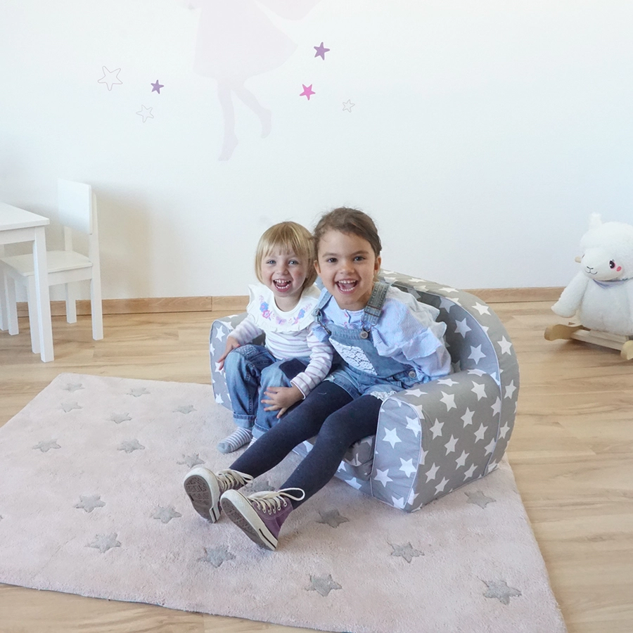 knorr toys® Kindersofa Grey white stars grau