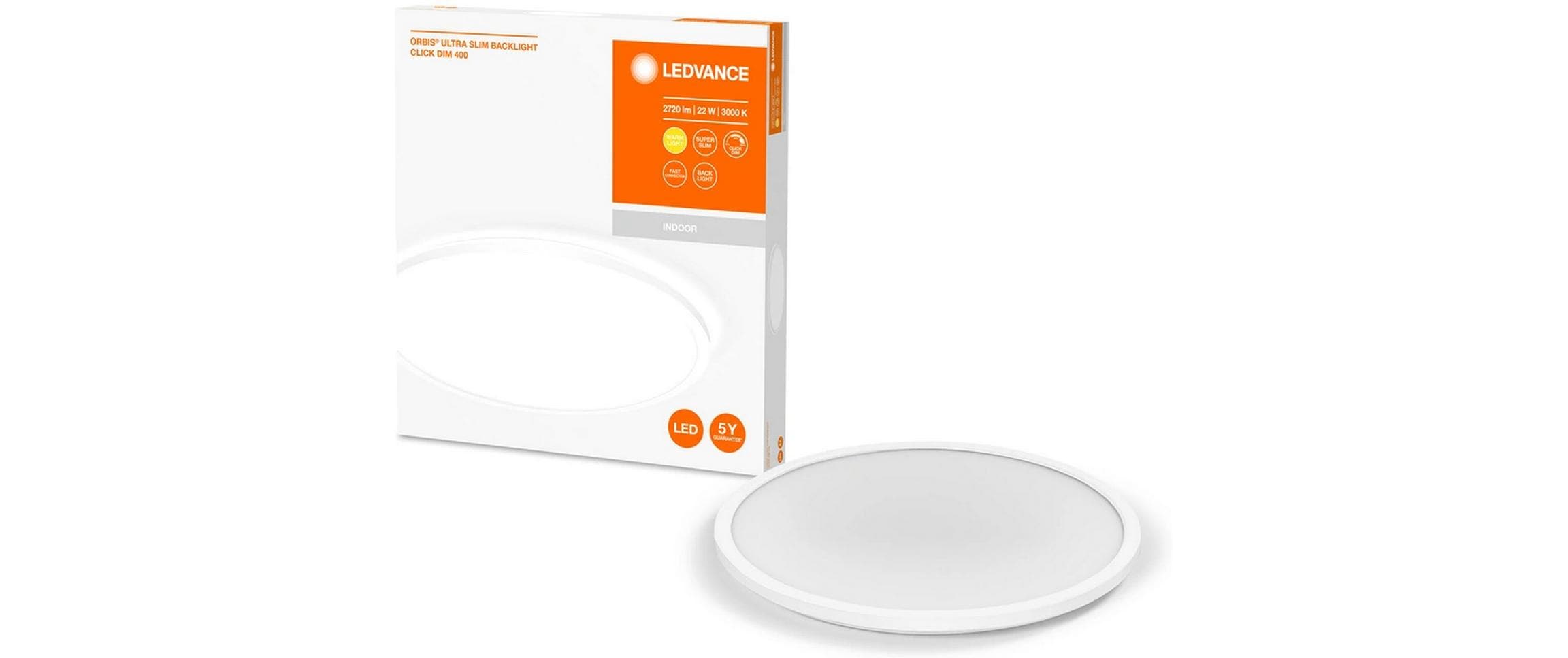 Deckenleuchte Orbis Ultra Slim, Ø 40 cm, 3000K, WeissLeuchte zur Deckenmontage