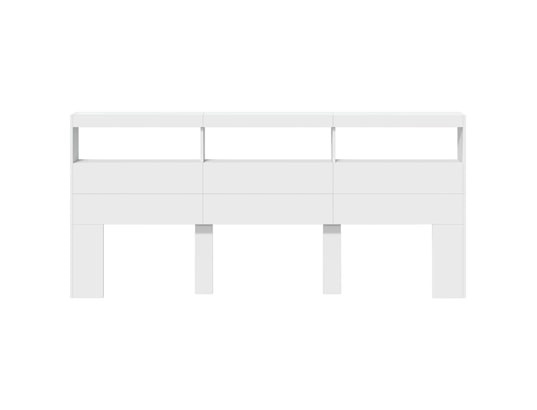 VIDAXL - Armoire tête de lit avec led blanc 220x17x102 cm