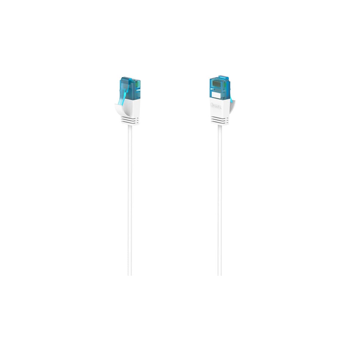 Hama Flexi-Slim Ethernet kabel CAT 6a, 10 Gbps U/UTP 3m (hvit)