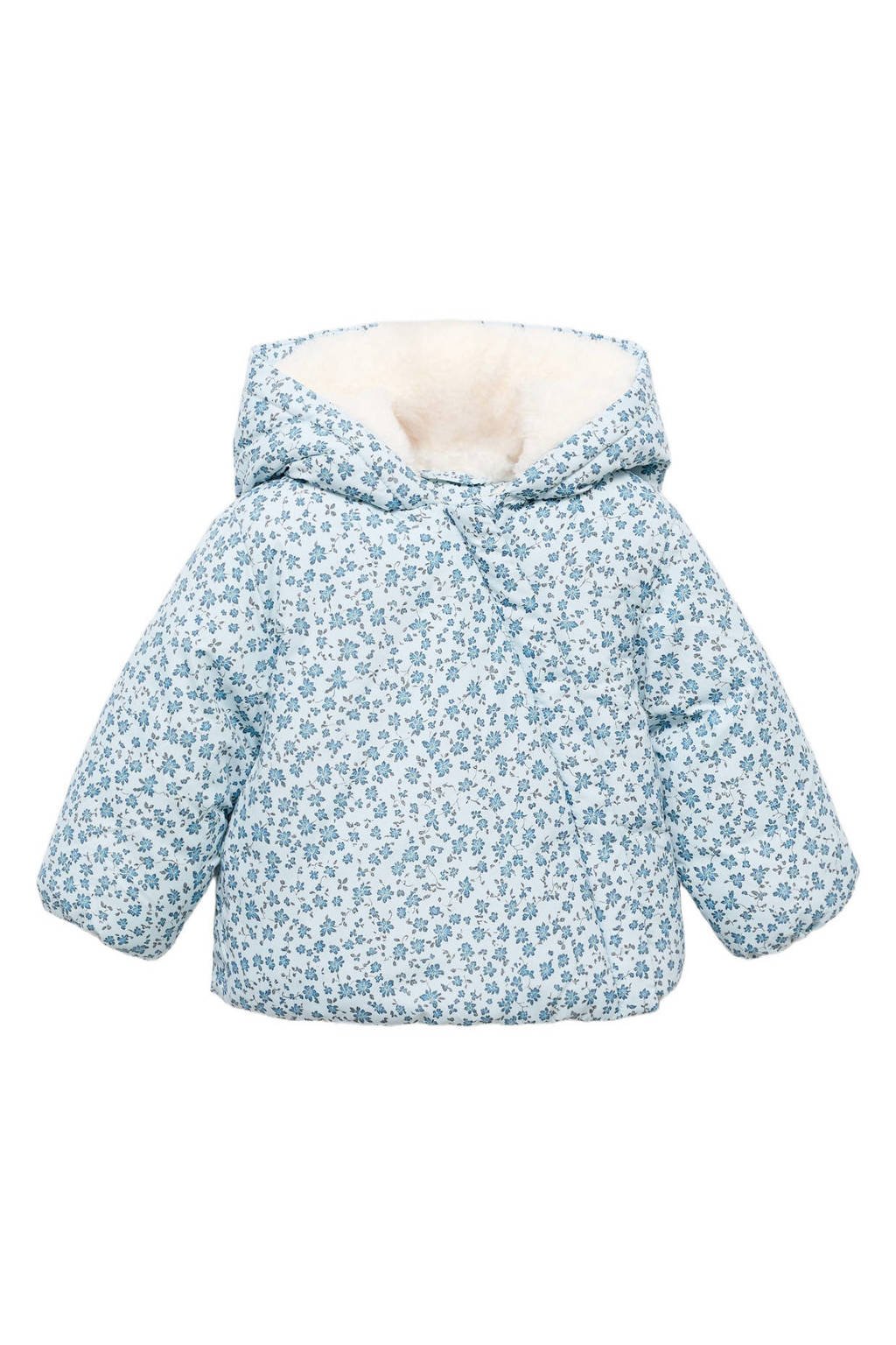 Mango Kids gewatteerde jas lichtblauw