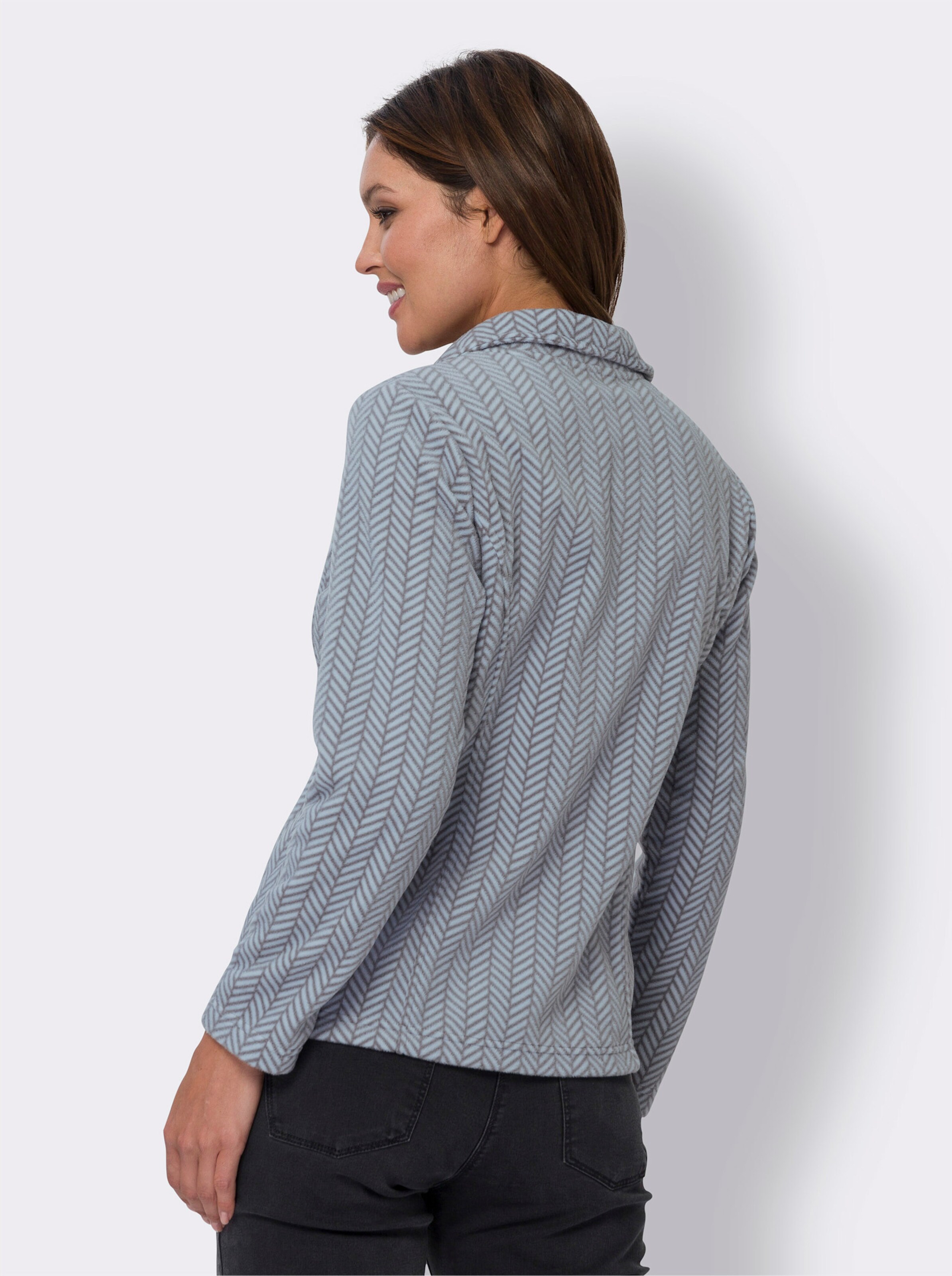 Fleecejacke mit Zick-Zack-Muster