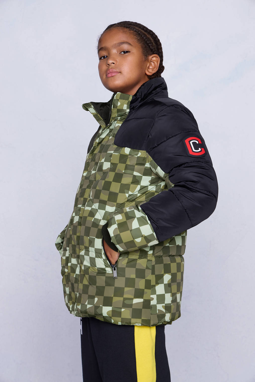 Coolcat Puffer Winterjas Josh Colourblock Camouflage