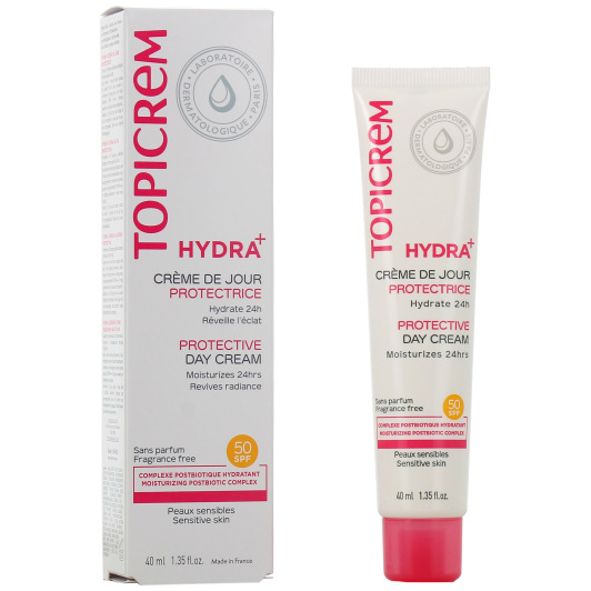 Topicrem Hydra+ crème de jour SPF 50 - Peau sensible, déshydratée