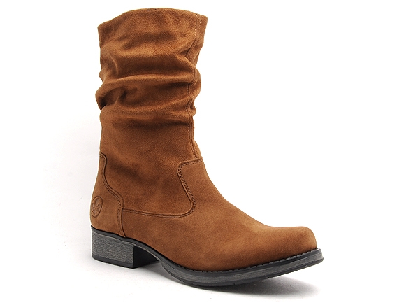 Rieker bottes plates femme y9780 marron