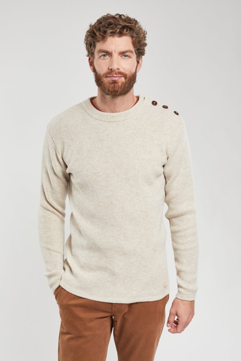 Pull marin uni - laine