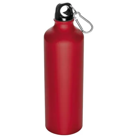 Macma Aluminium Trinkflasche mit Karabinerhaken, 800 ml, rot