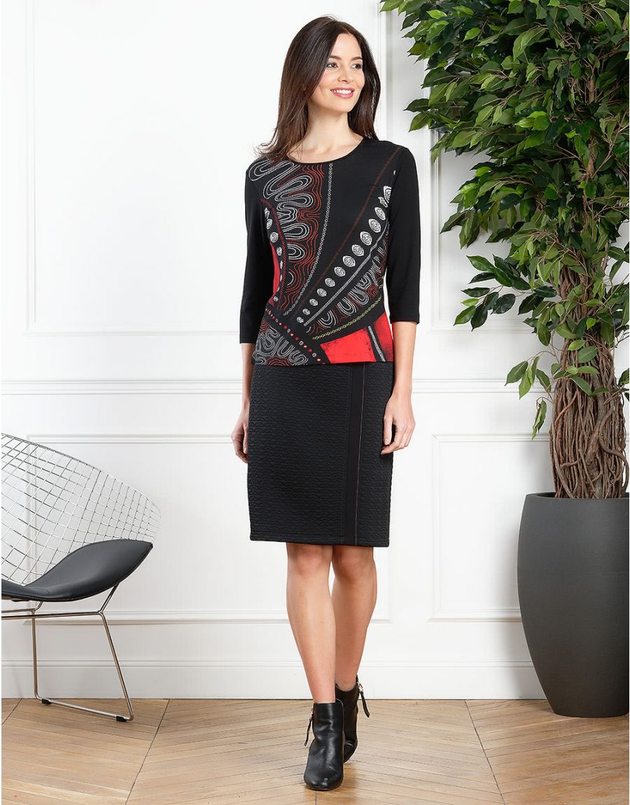 T-shirt noir fantaisie