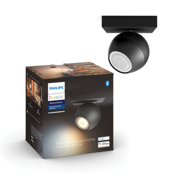 Philips Hue Buckram opbouwspot 1x5W zwart excl. switch en bluetooth