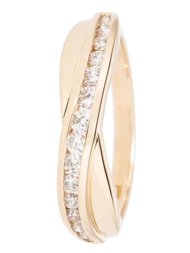 Croisé-Ring, 16 Brillanten, 0,50 ct. Gold 585