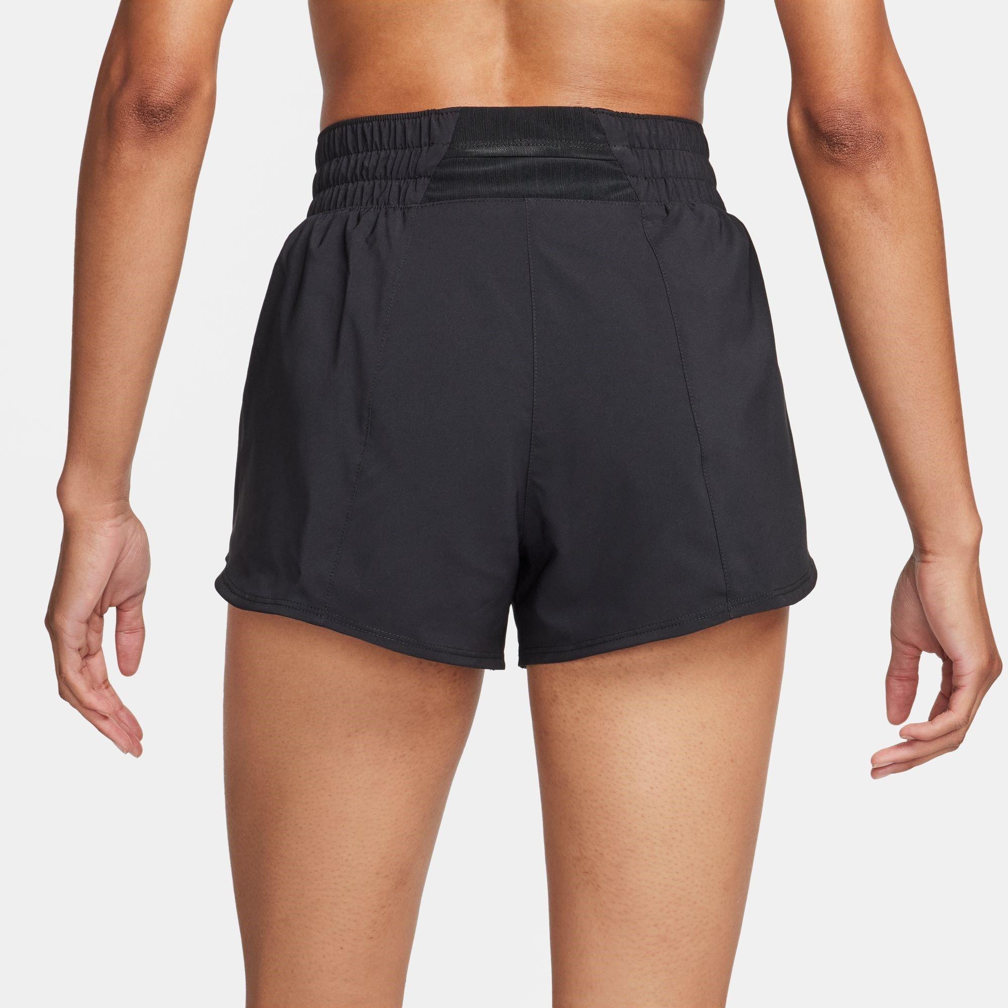 Nike One Swoosh Womens Dri FIT Running Mid Rise Brief Lined Shorts