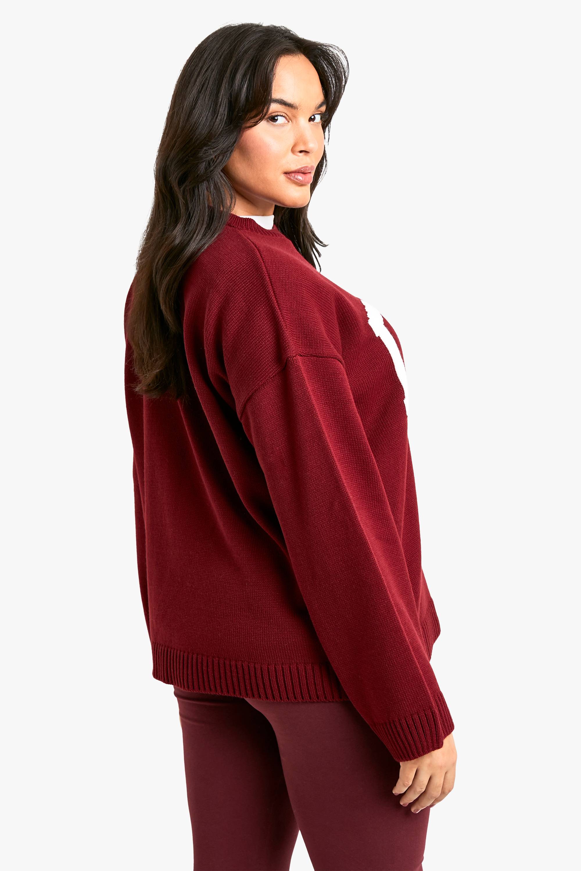 Plus Pull en Maille à Col Rond Grande Taille DSGN