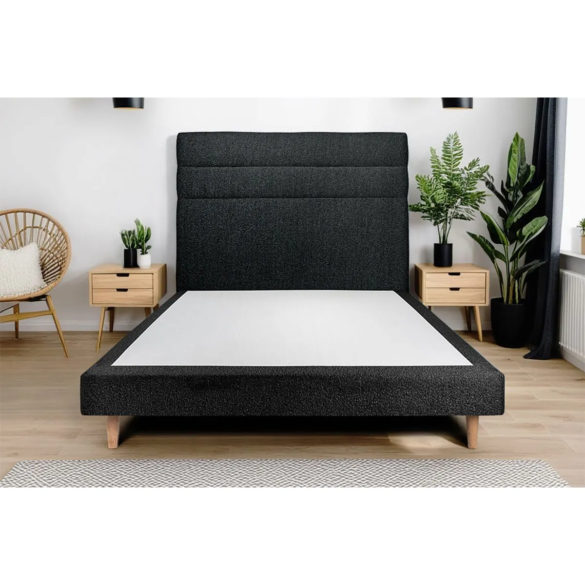 Lit Sommeil de plomb - 140x190 cm - Noir