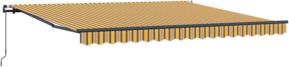 vidaXL Einziehbare Markise Mehrfarbig 400 x 300 cm Polyester und Stahl, Garten und Terrasse, rechteckige, Moderne, ausziehbare Markise, wetterfest, Sommerschutz für die Terrasse