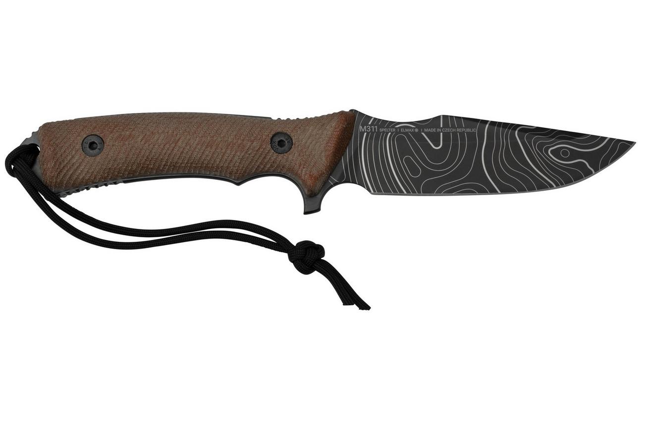 ANV Knives M311 SPELTER DLC Topo Elmax, Coyote Micarta Handle, Black Kydex Sheath, survivalmes