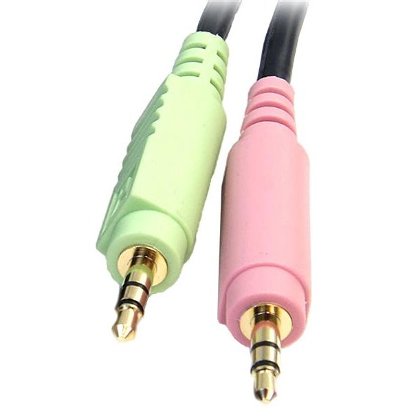 StarTech.com Câble de commutateur KVM DisplayPortUSB 4 en 1 de 1,8 m avec audio et microphone