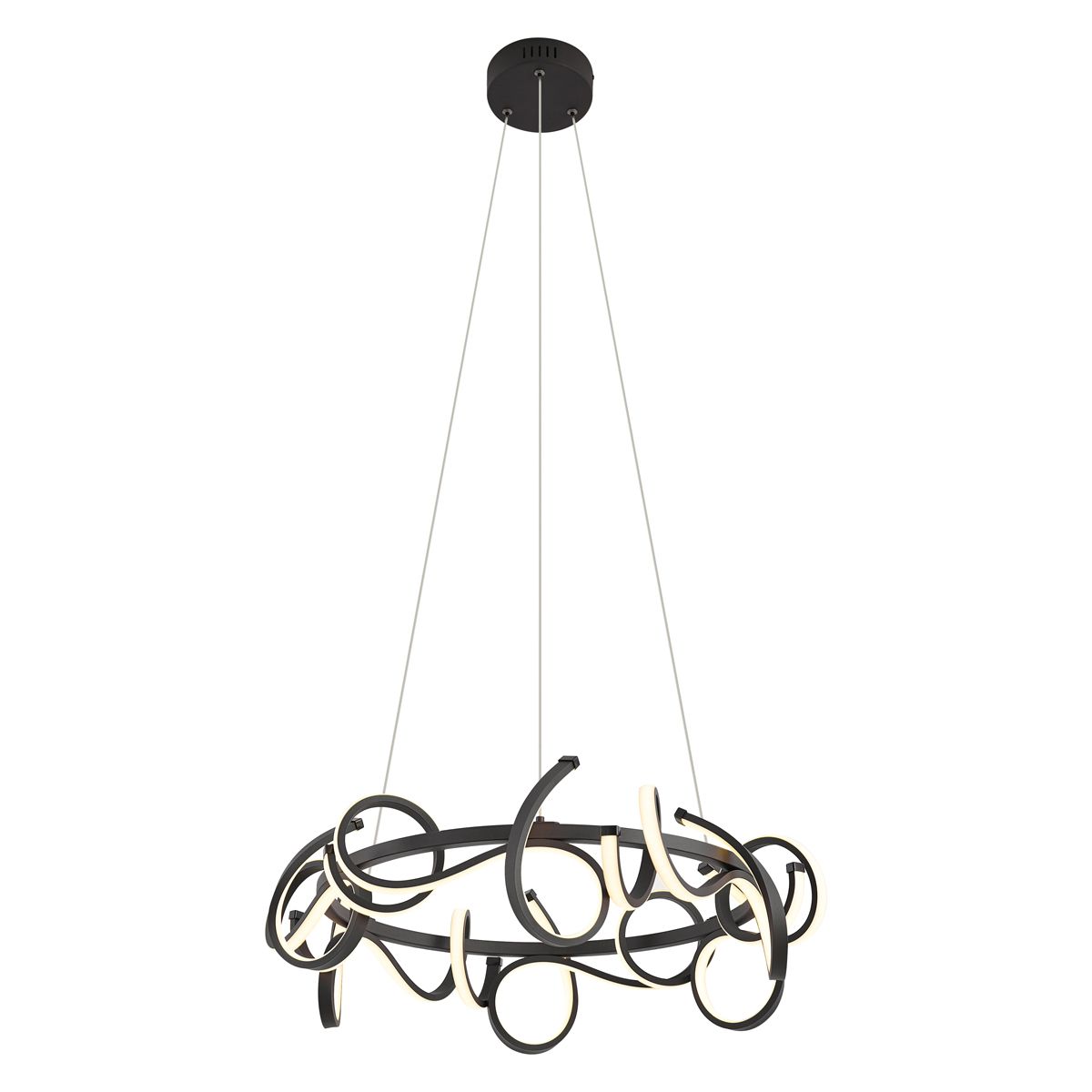 Design hanglamp zwart rond 3-staps dimbaar - Krisscross