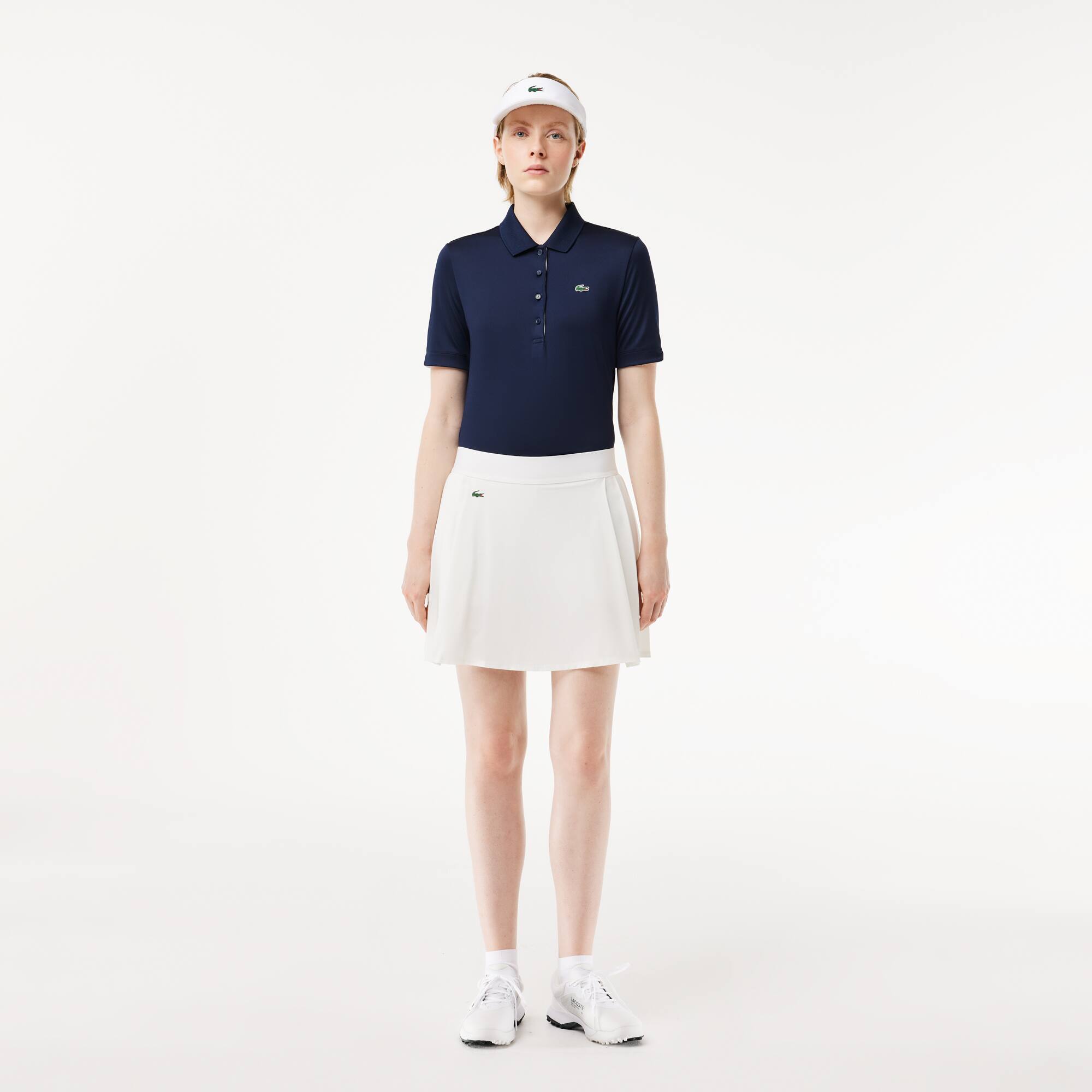 Jupe femme Golf Lacoste SPORT avec shorty intégré ultra-dry Robes & Jupes - Blanc - Lacoste - Femme