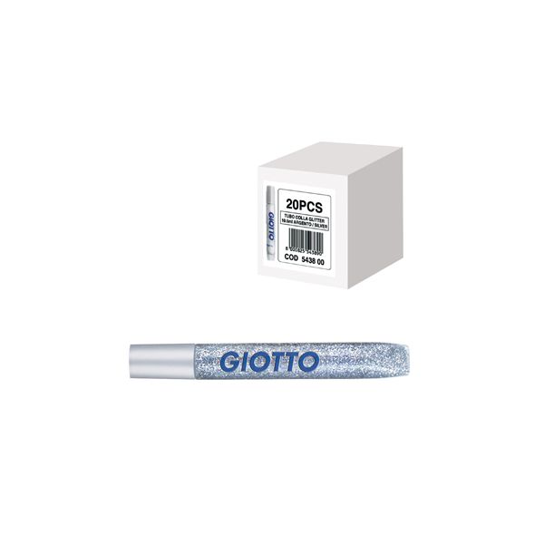 Giotto Cola Glitter Glue Prata 10,5ml x 20 unidades