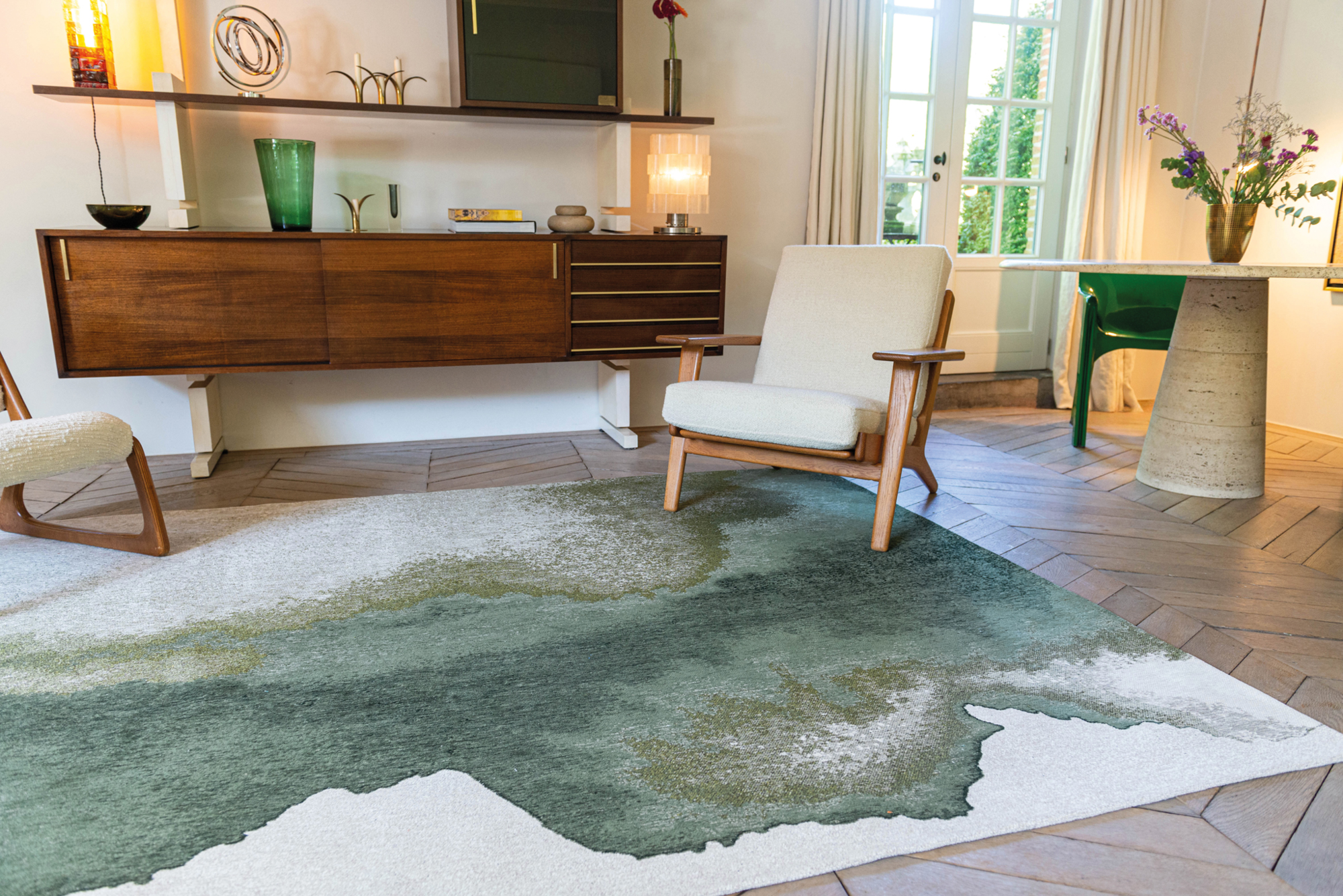 Ecorugs vloerkleed Lagoon groen 240x340 cm