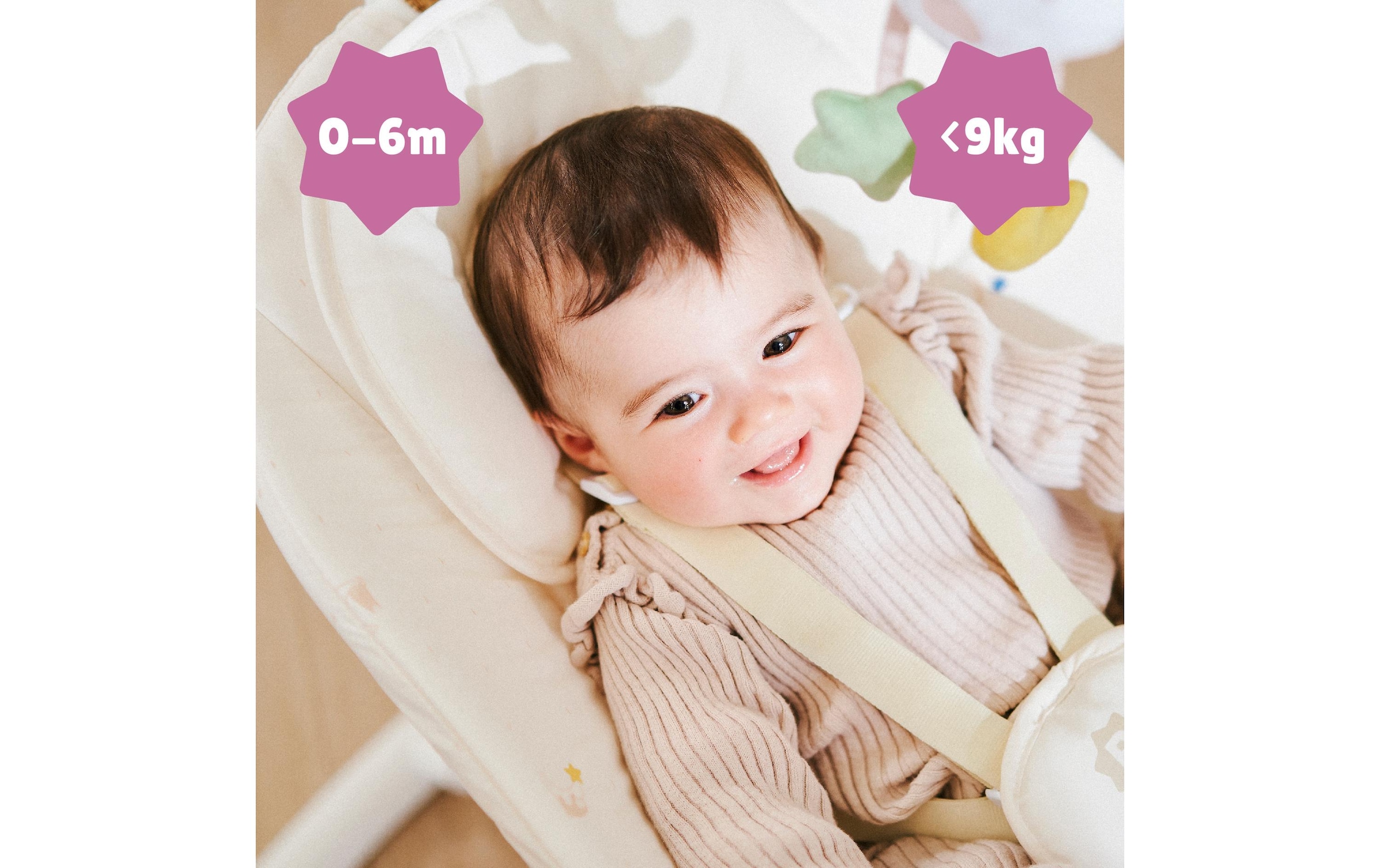 badabulle Babyschaukel »Creme« bis 9 kg