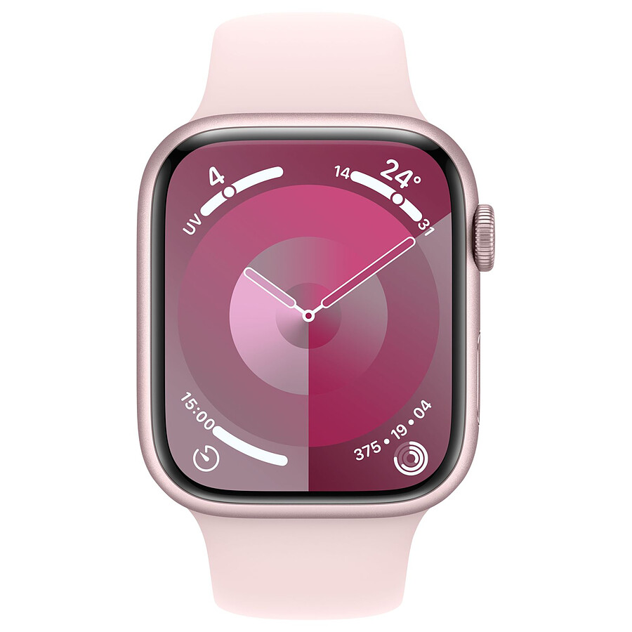Apple Watch Series 9 GPS + Cellular - Aluminium Rose - Bracelet Sport - 45 mm - Taille M/L
