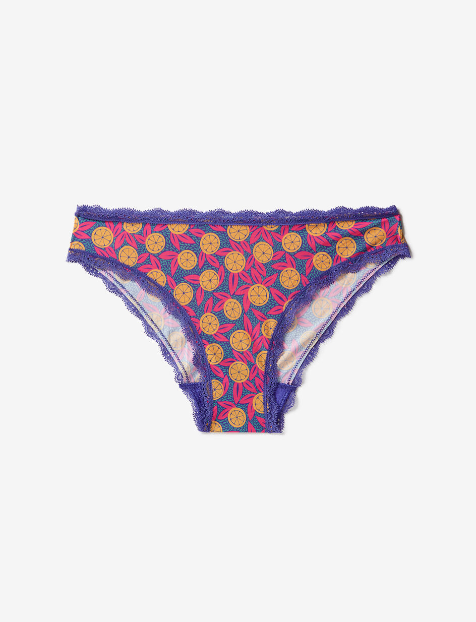 Culotte taille basse - orangeade bleu franc