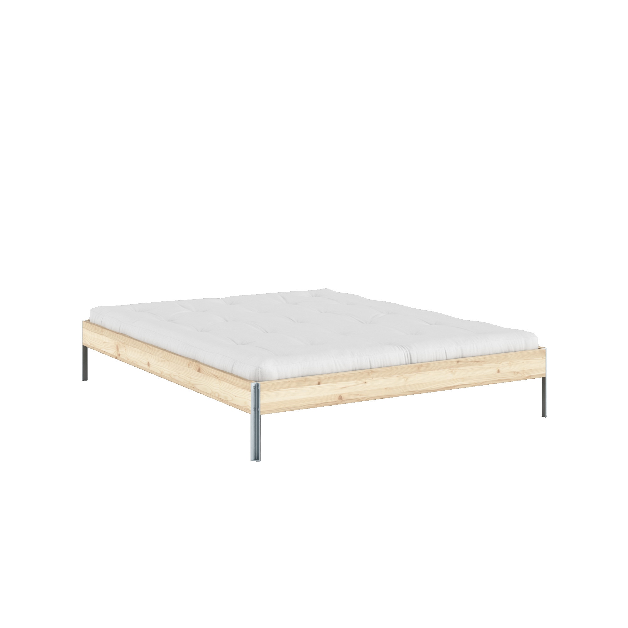 Karup Design Bettgestell »CORE BED Bodenbett, Holzrahmen, Futonbett, Jugendbett, Holzbett« Massivholzbett mit Lattenrost, Kiefer massiv, Doppelbett ohne Kopfteil