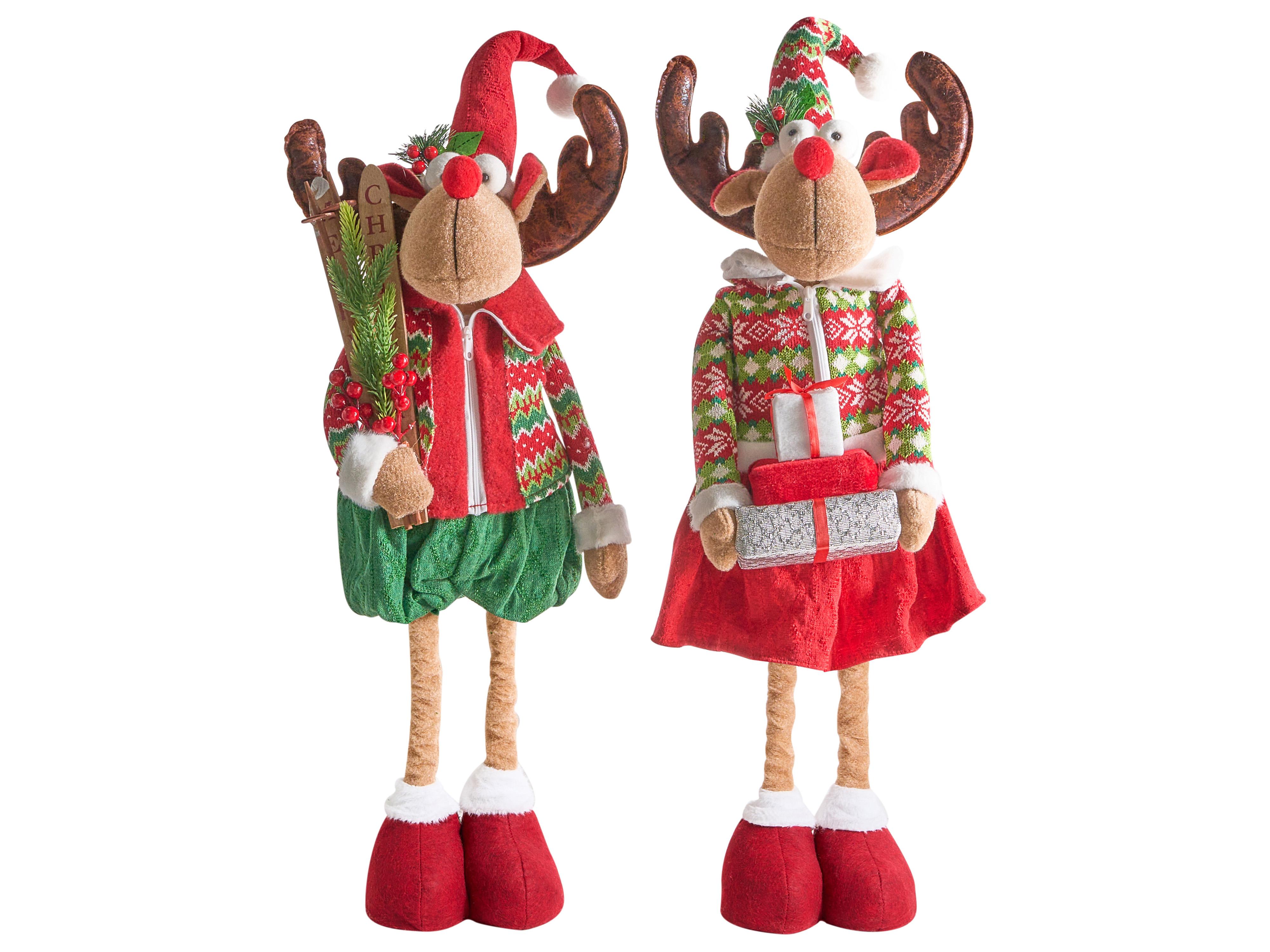 Set van 2 kerstdecoraties ULDALSANA Rendier 66-95 cm Meerkleurig