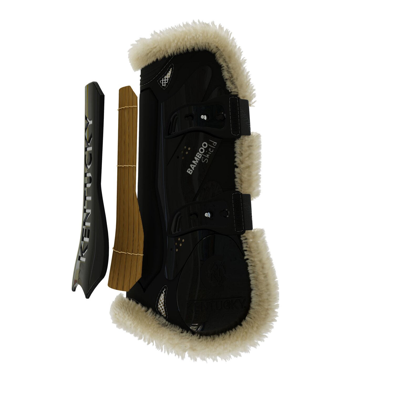KENTUCKY Springgamaschen Vegan Sheepskin Bamboo Shield, für Vorderbeine - black