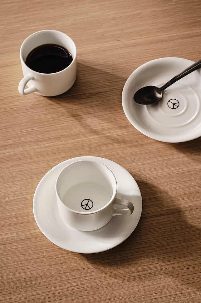 PEACE liten kopp med koppeskål 2-pakke