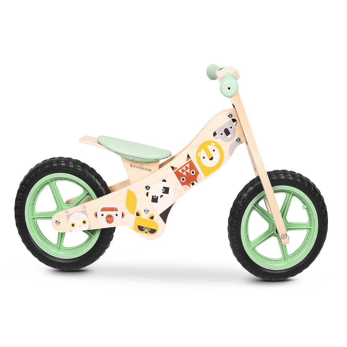 Bicicleta de madeira Beeloom sem pedais com assento ajustável