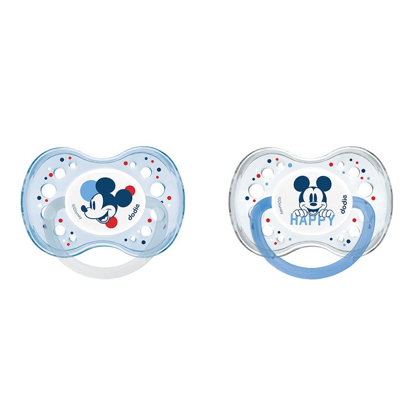 Lot de 2 sucettes anatomiques en silicone 18m+ - Disney Mickey - Ecru