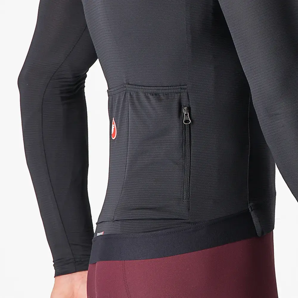 Castelli Espresso Fietsshirt Lange Mouwen Zwart/Donkergrijs Heren