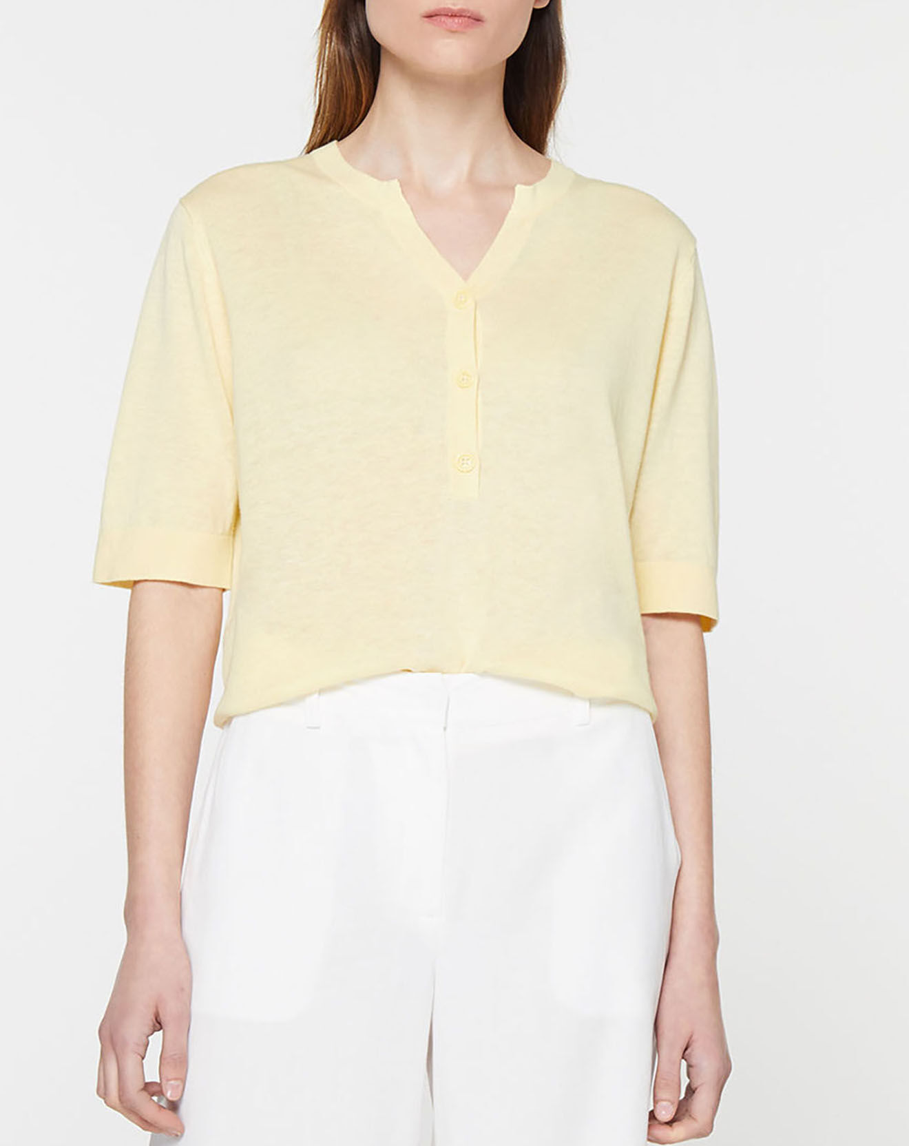 Jodhpur Pull en Lin & Coton Malia jaune