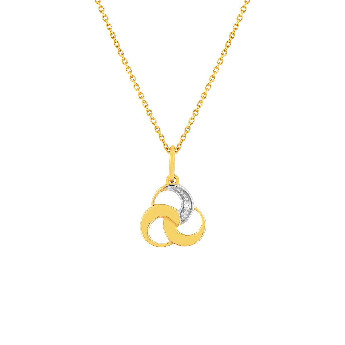 Collier or 375 2 tons diamants 45 cm