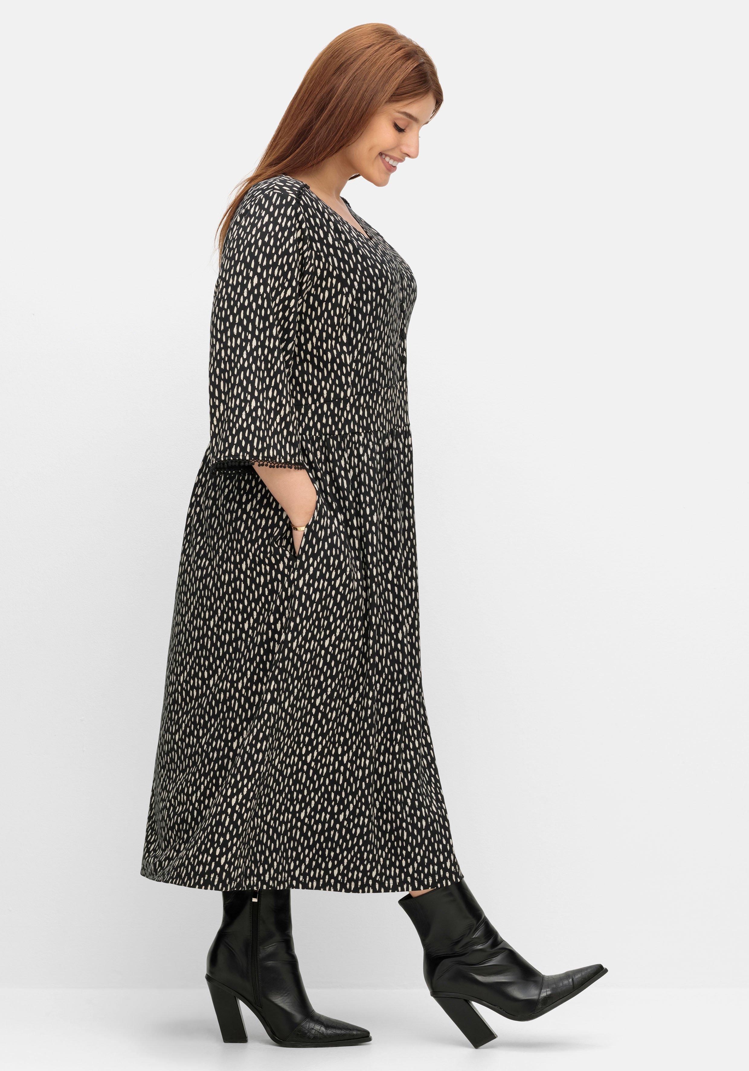 Jerseykleid in Petite Passform, mit Allovermuster
