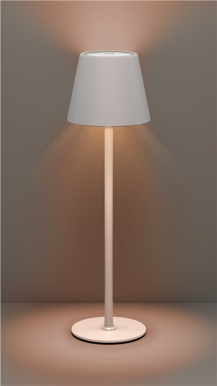 (37x11cm) LED Akku Tischleuchte Home Deko Nachttisch Lampe Kabellose Beleuchtung mit Touch Steuerung IP44 (77672) - Weiss / Warmweiss