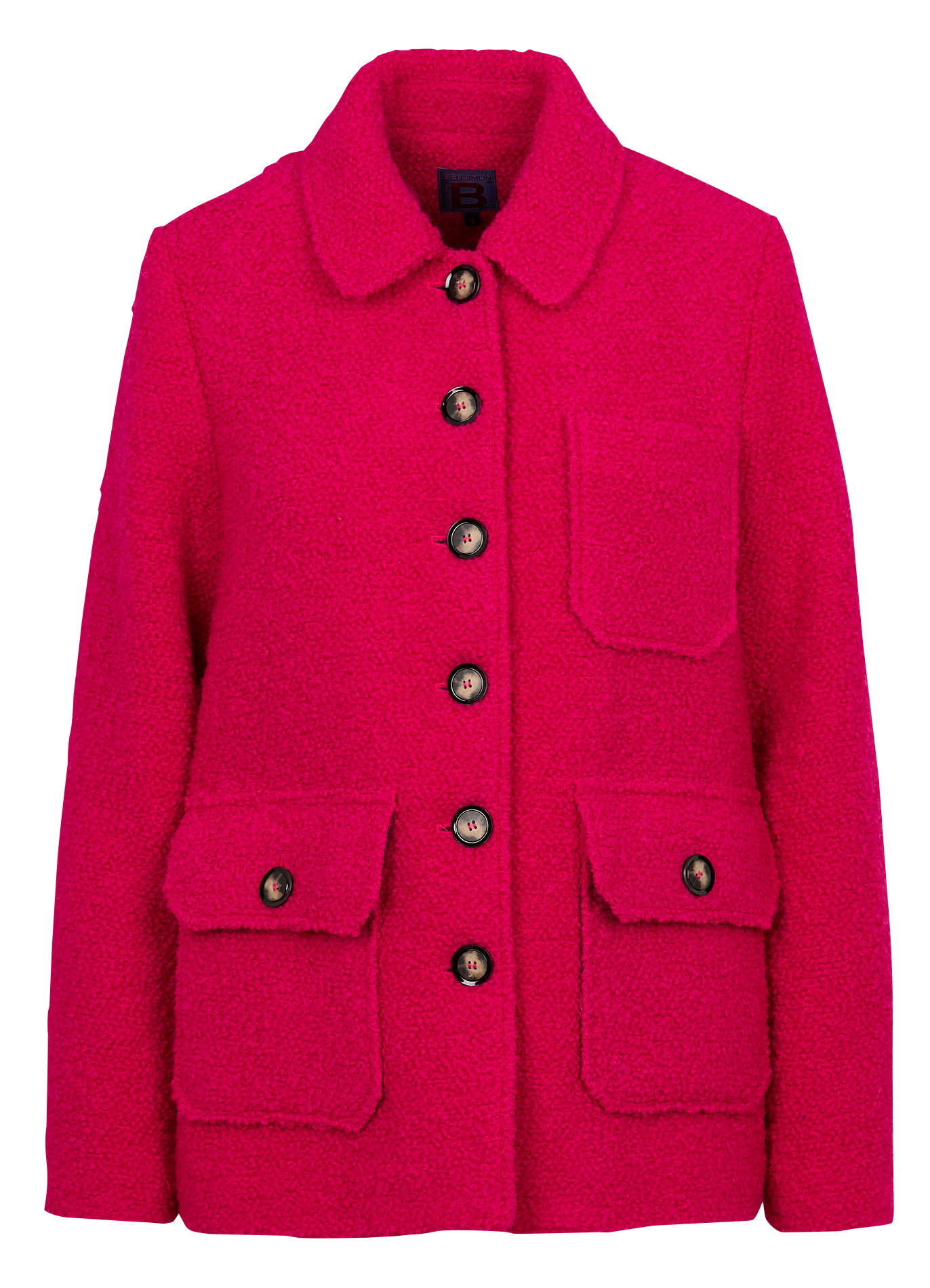 GOLTAN - Veste col classique en laine mélangée | Rose