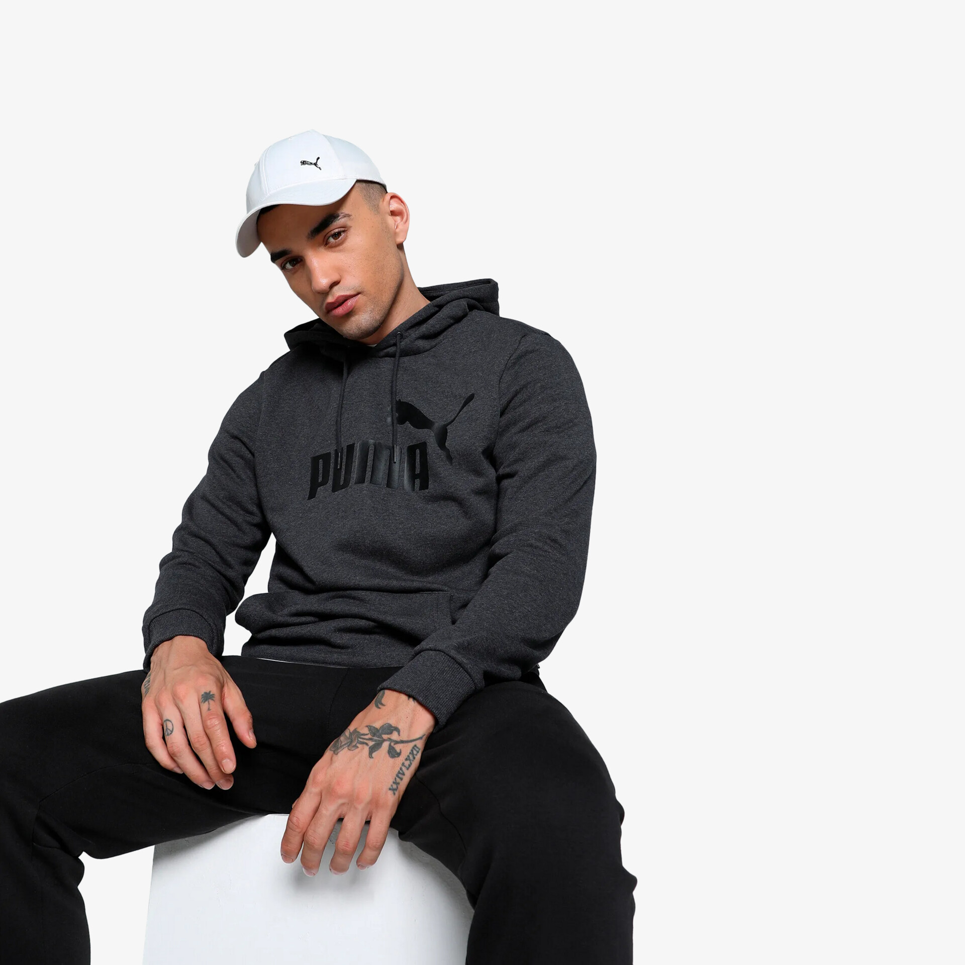 PUMA ESS Big Logo Herren Hoodies & Sweater grau