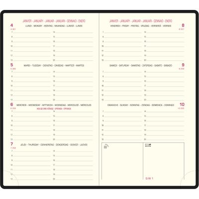 Agenda de poche Cassandra Eurotime 16 - 1 semaine sur 2 pages - 8,5 x 16 cm - disponible dans différentes couleurs - Exacompta