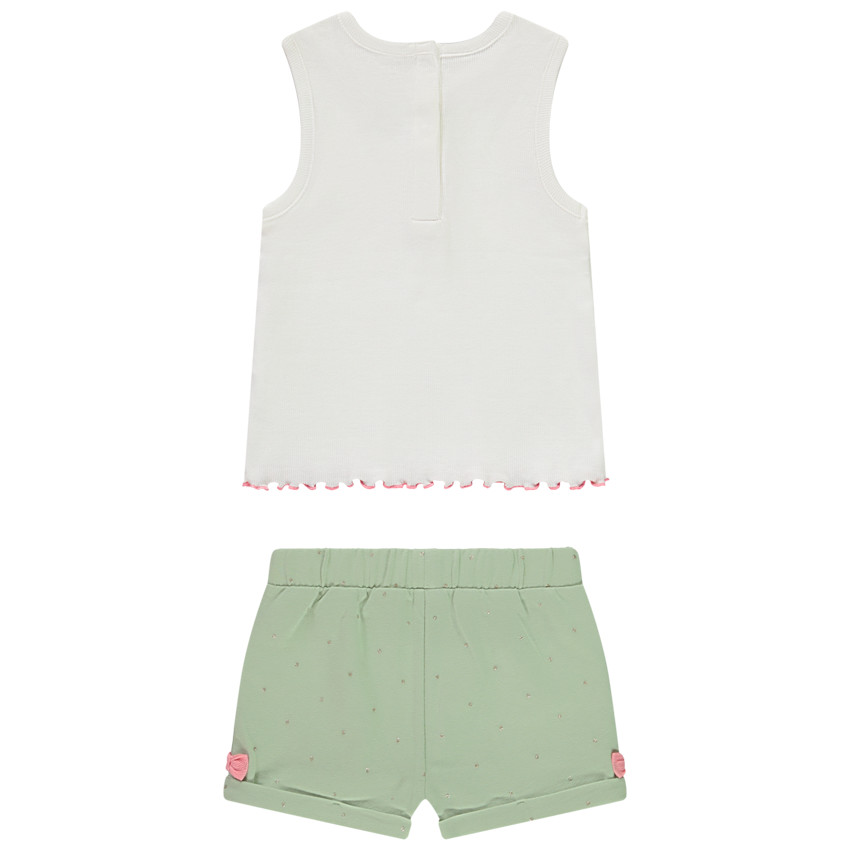 Ensemble débardeur print pommes + short fantaisie pour bébé fille