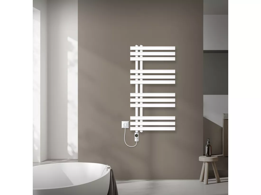 Iron EM radiateur sèche-serviettes blanc 50x100 cm avec élément chauffant 300W