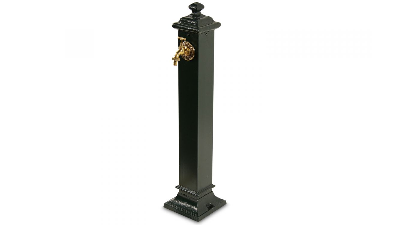 Fontaine de jardin métal vert 18.5x18.5x85.5cm