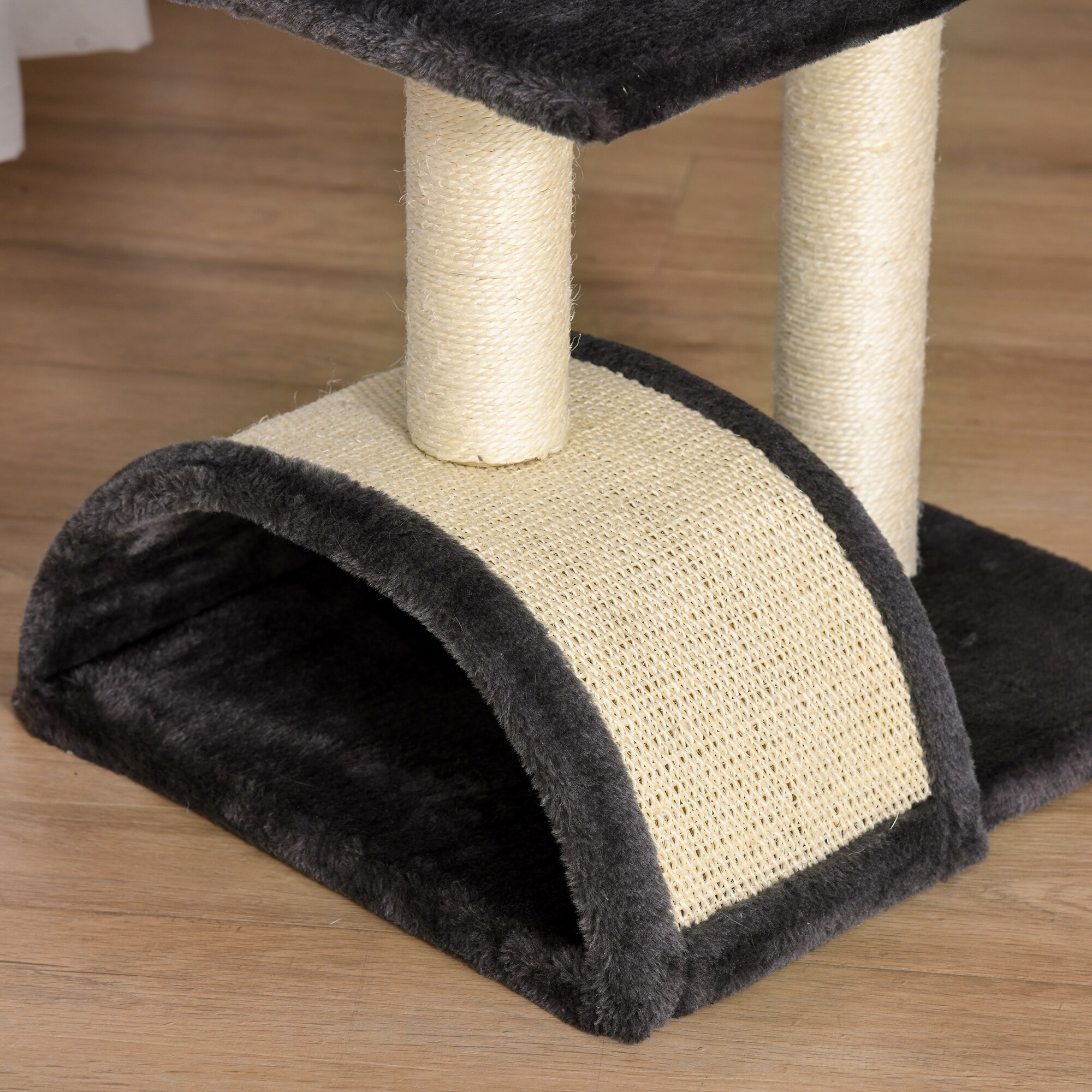 PawHut Katzenbaum mit Kratzbrett dunkelgrau, beige 40 x 35 x 72 cm (LxBxH)