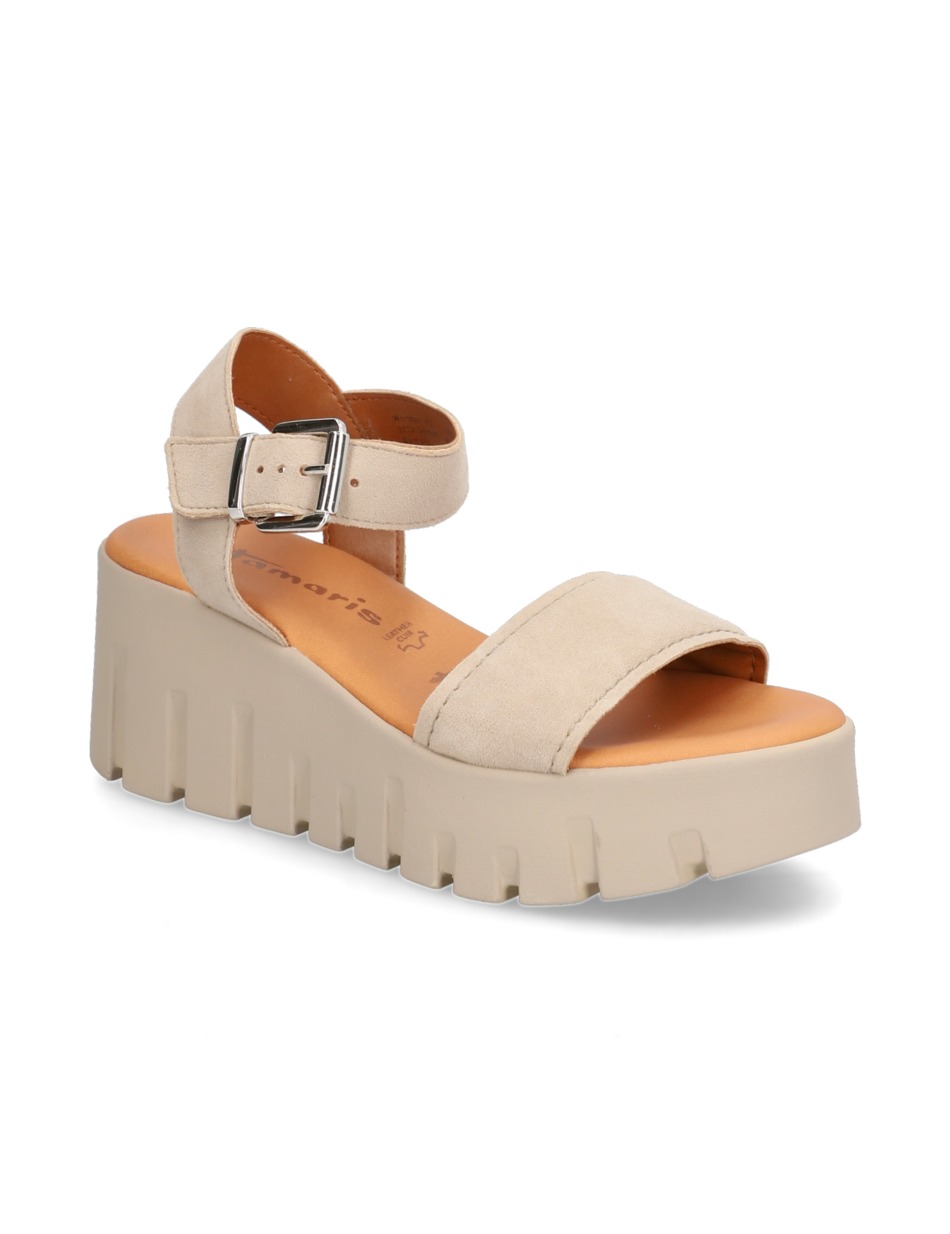 Veloursleder Keilsandale