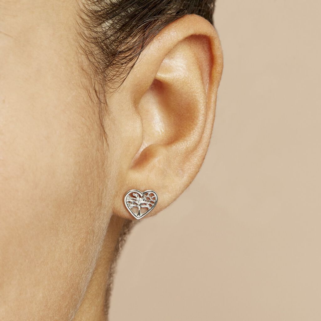 Boucles D'oreilles Pendantes Elwenn Argent Blanc