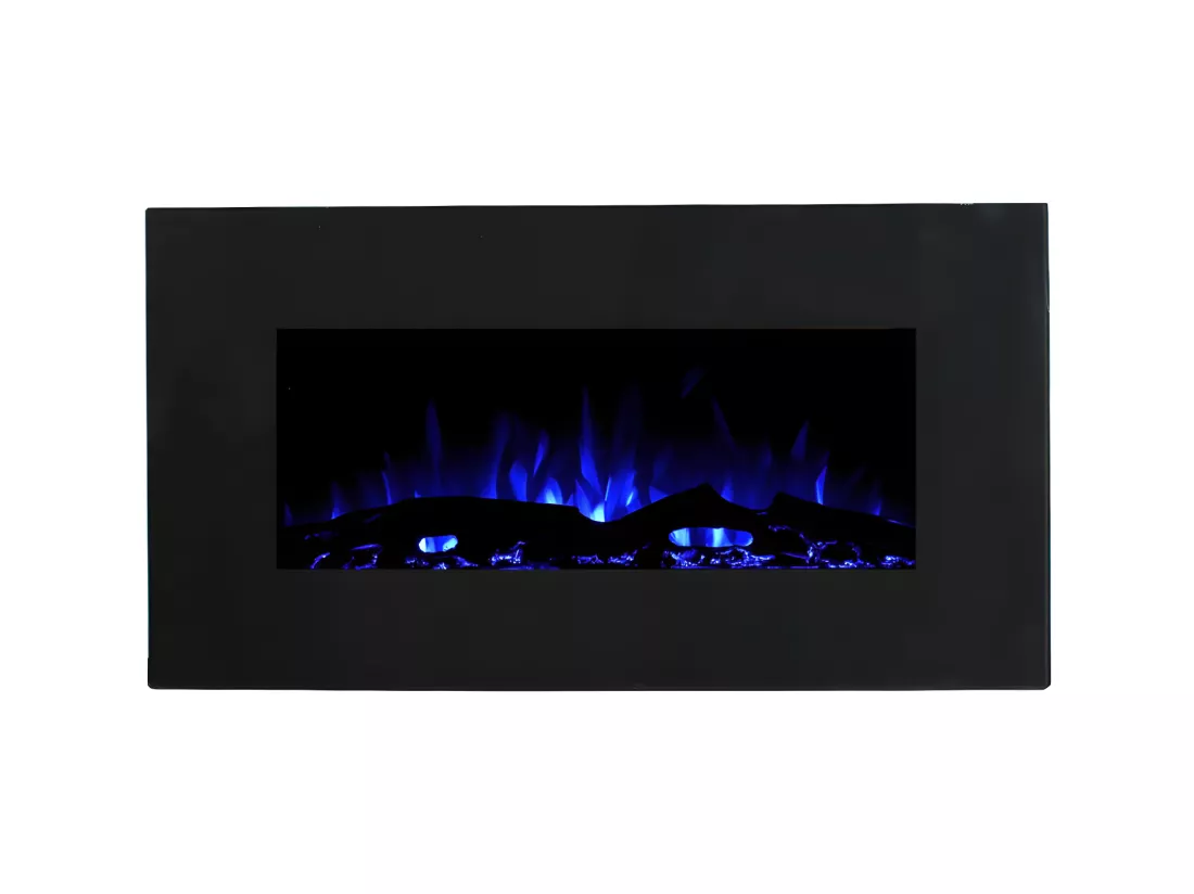Cheminée électrique CHANDELA - Murale - L84 x P14 x H45 cm - Noire