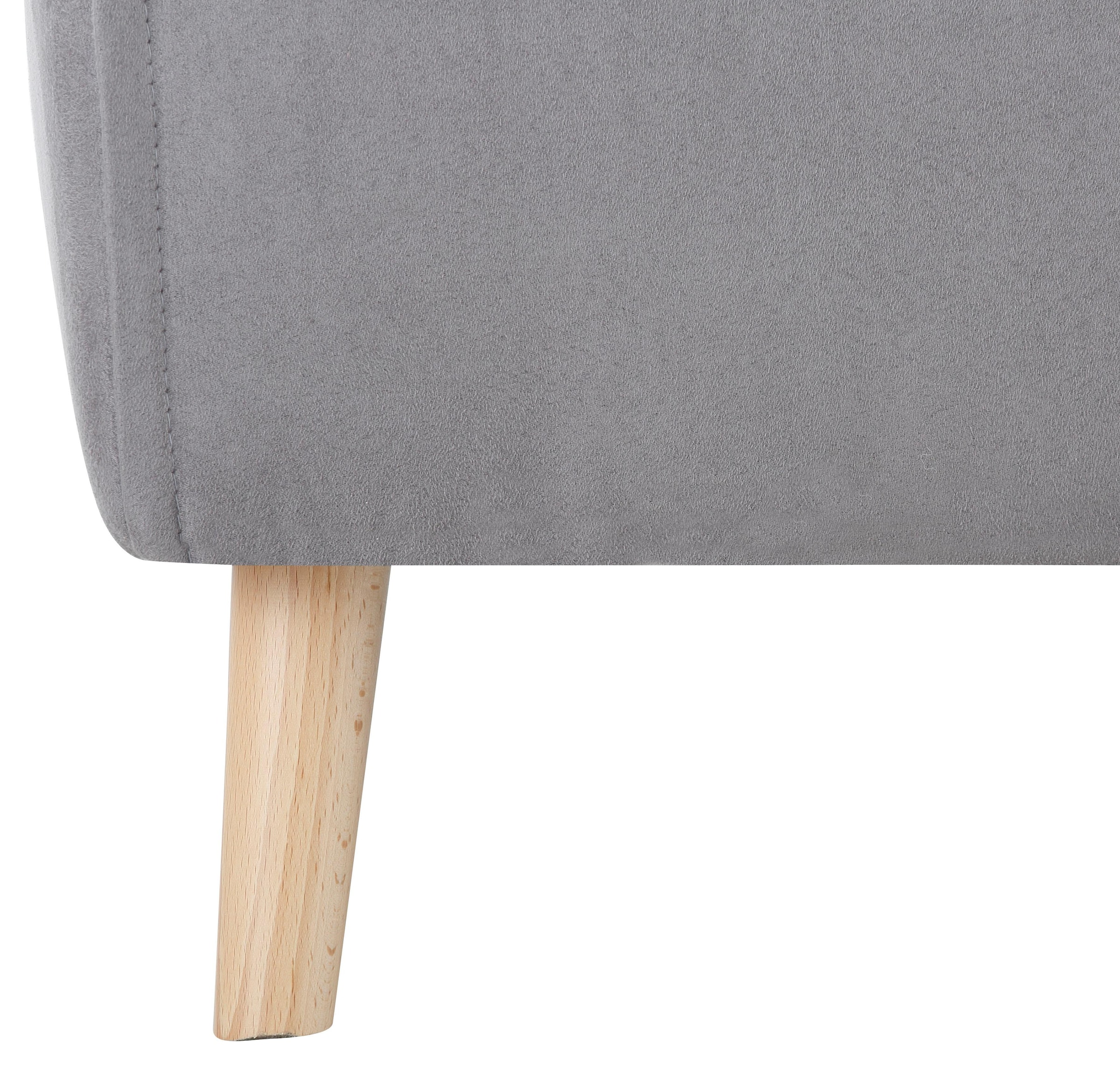 Home affaire Ecksofa »Julia zeitlose und elegante Couch, hoher Sitzkomfort, L-Form« Federkern-Polsterung, Holzfüsse, Keder