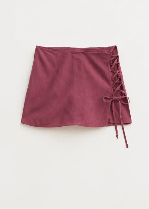 Skort met strik detail paars (MAUVE)